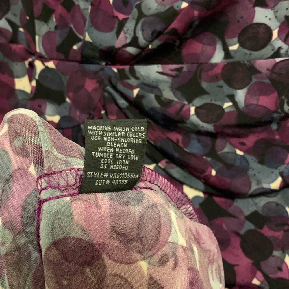 Connected Apparel elbow sleeve dress lined bodice multicolor pleated overlay - Picture 8 of 8